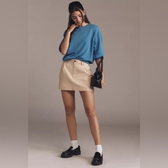 NWT Size XS - Anthropologie 100% Cotton Embroidered Blue Sweatshirt - Picture 9 of 16